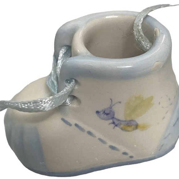 Baby Boy Baptismal Prayer Framed 8” x 6” Photo & Mini Ceramic Baby Boy Booties - Picture 9 of 10